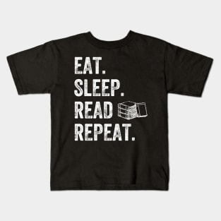 Eat sleep read repeat Kids T-Shirt